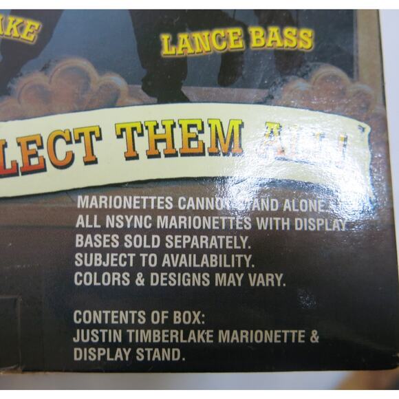 VINTAGE 2000 NSYNC Justin Timberlake Marionette Doll New In Box Living Toyz - Picture 12 of 13